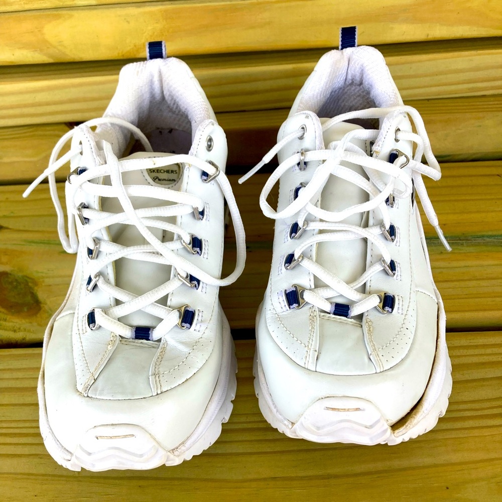 Women's Sketchers Sport Premium Shoes Size 11 US / 8 UK White Navy